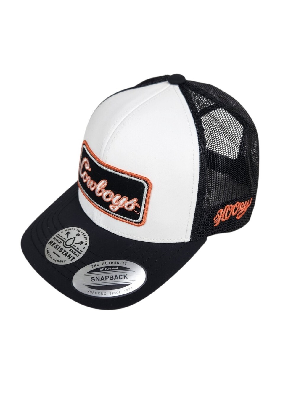Hooey NWT Oklahoma State Cowboys Snapbsck Trucker Hat White Black Orange Pistols
